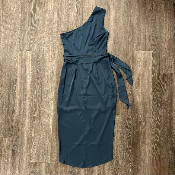 Baltic Born Teal One-Shoulder Midi Dress - Picture 5 of 16